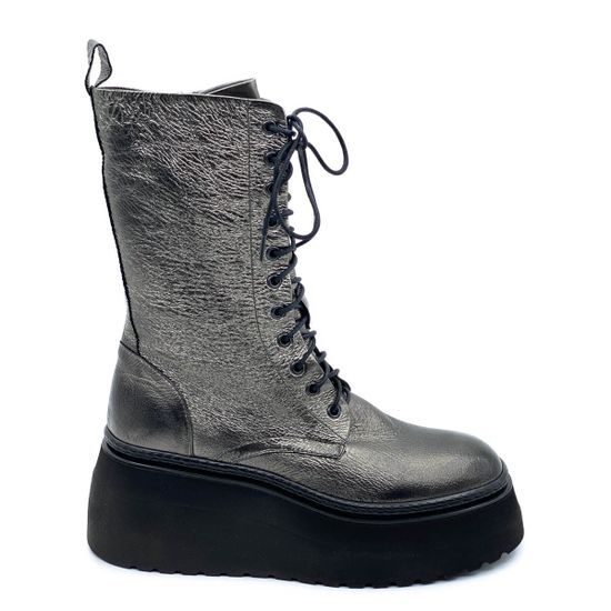 Ботинки Fru.it серебряные кожаные Байка - фото 1, 