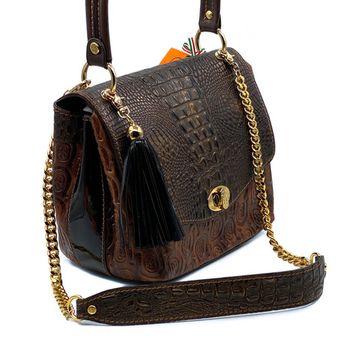 Сумка Marino Orlandi коричневая крокодил - фото 2, 4765 MO MORO