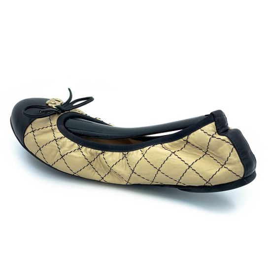 Балетки Giada Gabrielli черно-бежевые кожаные - фото 4, 