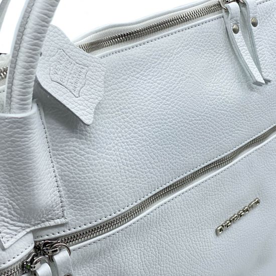 Сумка Di Gregorio белая кожаная - фото 5, 