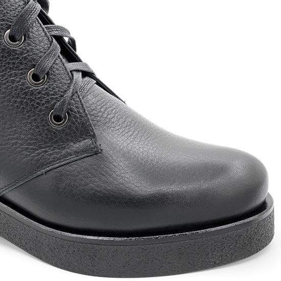 Ботинки Cover черные кожаные МЕХ - фото 5, 5102-2 COV