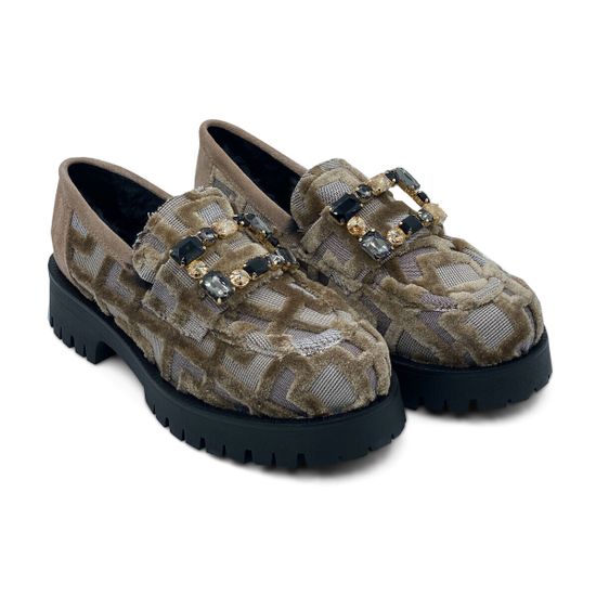 Лоферы NILA NILA бежевые замша/текстиль на меху - фото 8, VICTORIA-VL NIL BEIGE