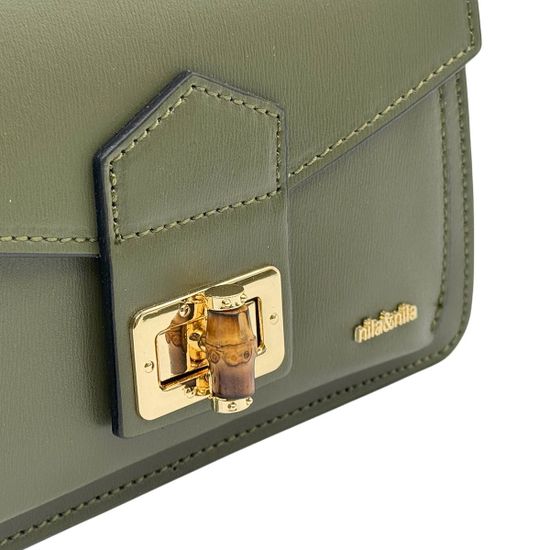 Сумка NILA&amp;NILA зеленая кожаная - фото 4, BNN7041 NIL VERDE