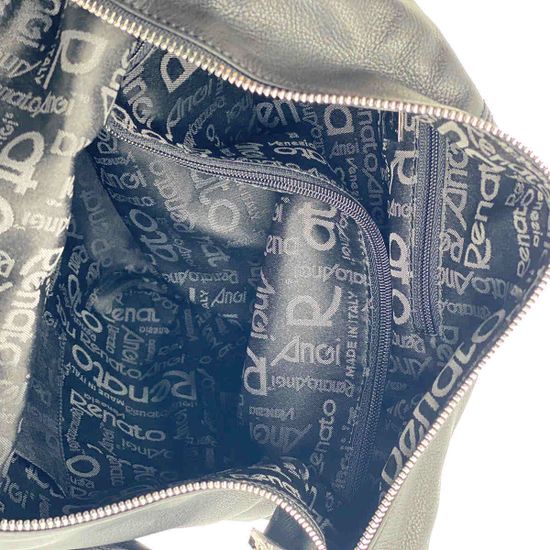 Сумка Renato Angi черная кожаная с крупной цепью - фото 5, 