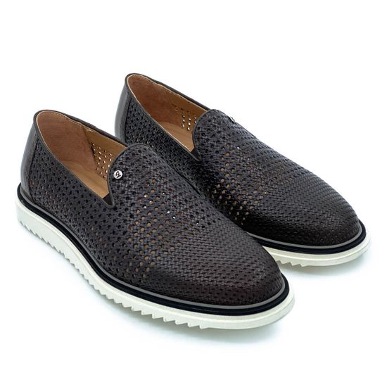 Слипоны Giampieronicola коричневые кожаные - фото 7, L40233 GPN