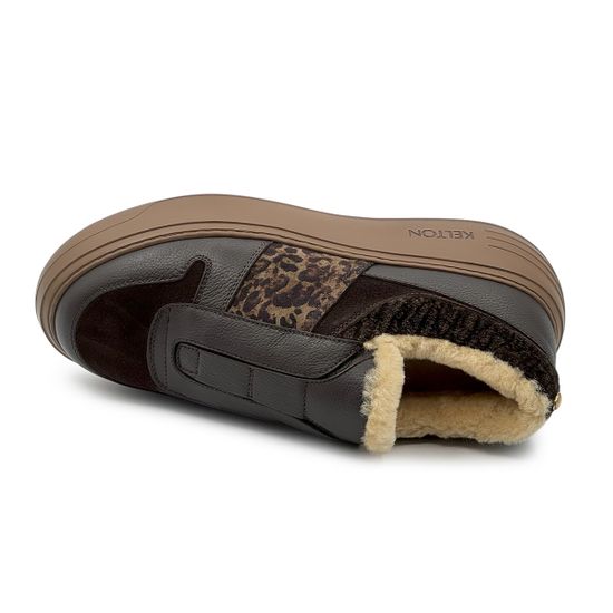 Полуботинки KELTON коричневые кожа/замша/велюр на меху - фото 5, AM4320M KEL MORO