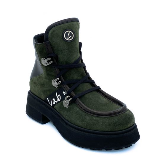 Ботинки Lab Milano зеленые байка комбинация кожи и замши - фото 2, 13253 LAB VERDE