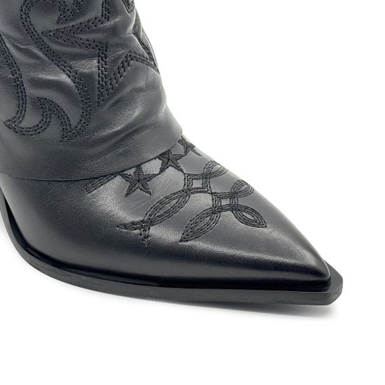 Полусапоги казаки MIMMU черные кожаные демисезонные - фото 6, M2726M8 MIM NERO