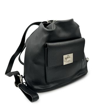 Сумка-рюкзак Renato Angi черная кожаная - фото 2, 3254701 RA NERO