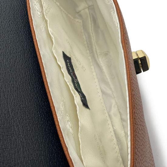 Клатч Di Gregorio рыжий кожаный - фото 5, 