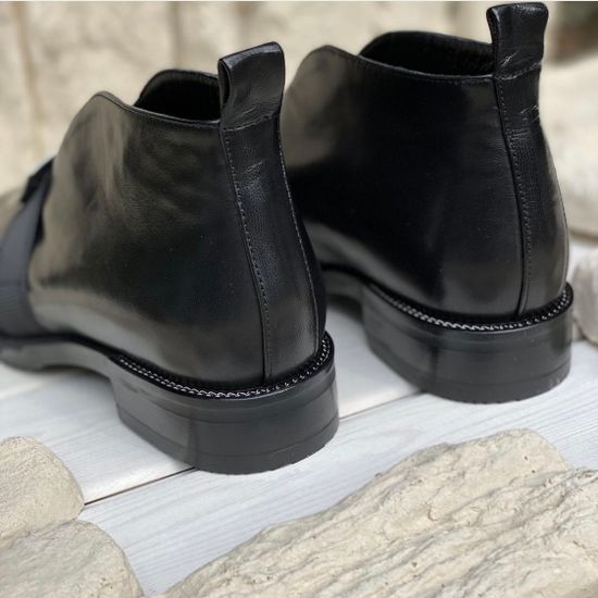 Ботинки Donna Soft черные кожаные демисезонные - фото 12, 