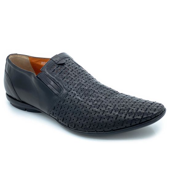 Туфли Ernesto Dolani черные кожаные со сквозной перфорацией - фото 2, 