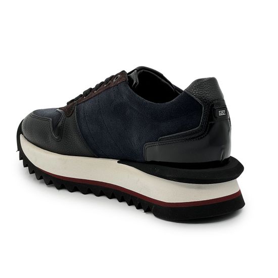 Кроссовки GIANFRANCO BUTTERI черные/синие/коричневые кожаные/замшевые демисезонные - фото 3, 