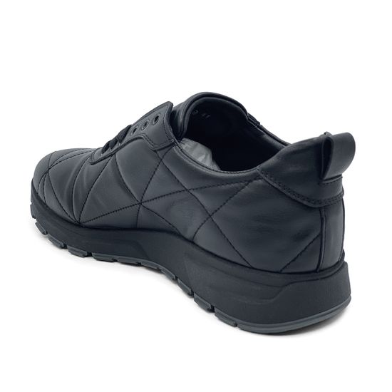 Кроссовки Lab Milano черные кожаные стеганные на меху - фото 3, 