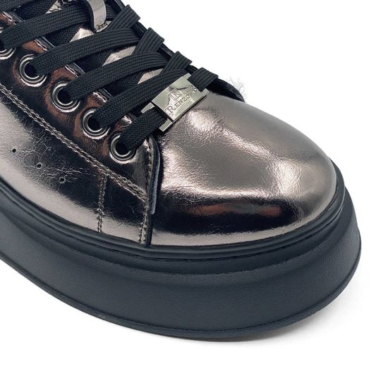 Ботинки Ilasio Renzoni серебряного цвета кожаные на меху - фото 6, 