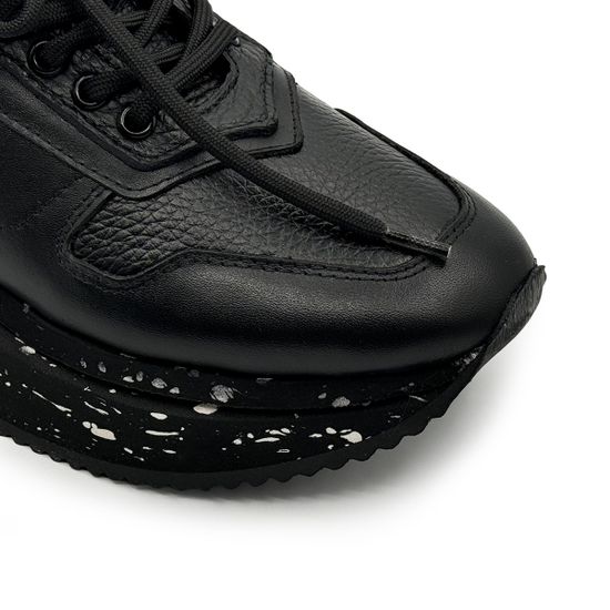 Кроссовки NILA&NILA черные кожаные демисезонные - фото 6, NO6466 NIL NERO