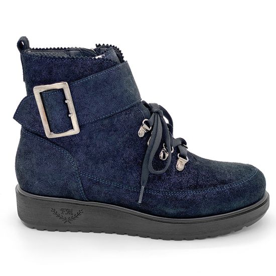 Ботинки Marzetti синие замшевые МЕХ - фото 1, 