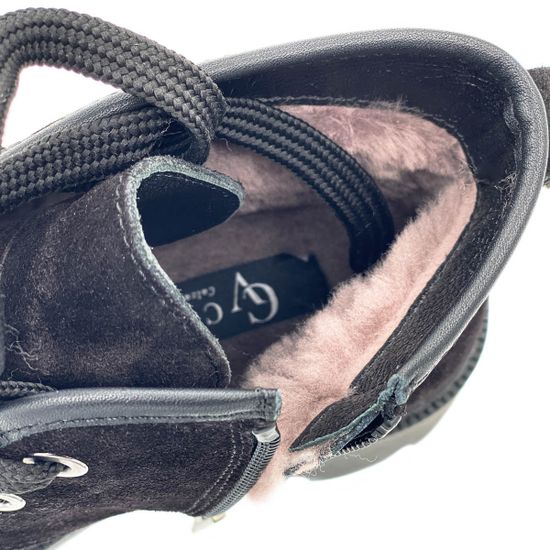 Ботинки Cover черные замшевые МЕХ - фото 7, 895-2-34 COV