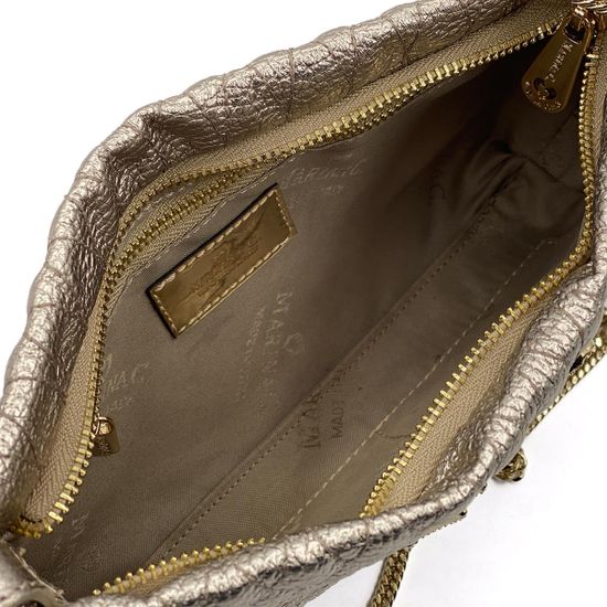 Клатч Marina Creazioni кожаный золотого цвета - фото 5, 