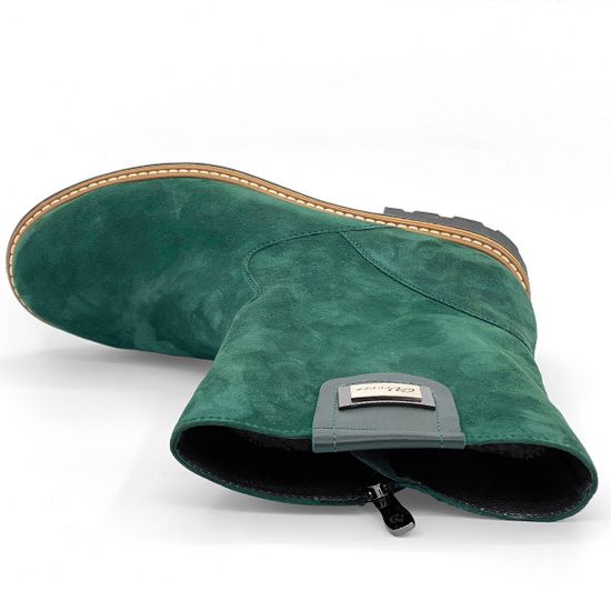 Ботинки Cover зеленые замшевые МЕХ - фото 5, 