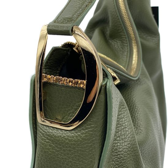 Сумка Di Gregorio зеленая кожаная - фото 4, 