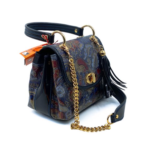 Сумка Marino Orlandi синяя кожаная - фото 2, 