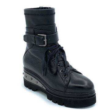 Ботинки Gianni Renzi черные кожаные МЕХ - фото 2, RS1089A GR