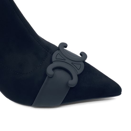 Ботильоны стрейч Tuffoni черные замшевые на байке - фото 6, 