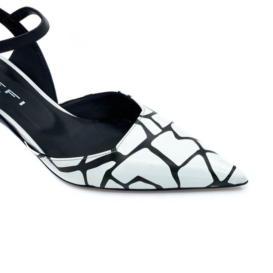 Туфли Tiffi черно-белые из ламинированной кожи - фото 6, 