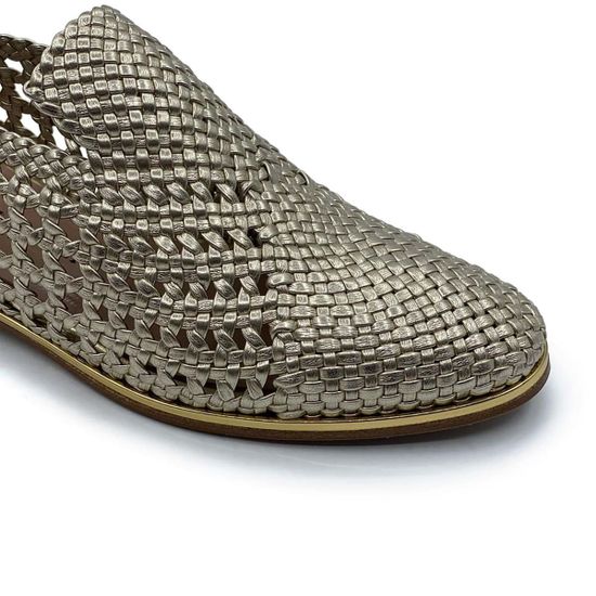 Туфли Ilasio Renzoni кожаные с перфорацией золотого цвета - фото 6, 