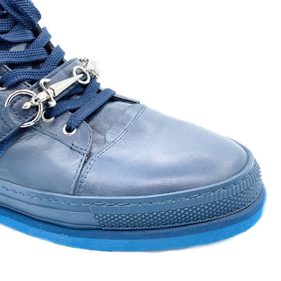 Ботинки женские Cesare Paciotti демисезонные кожаные синие - фото 6, 