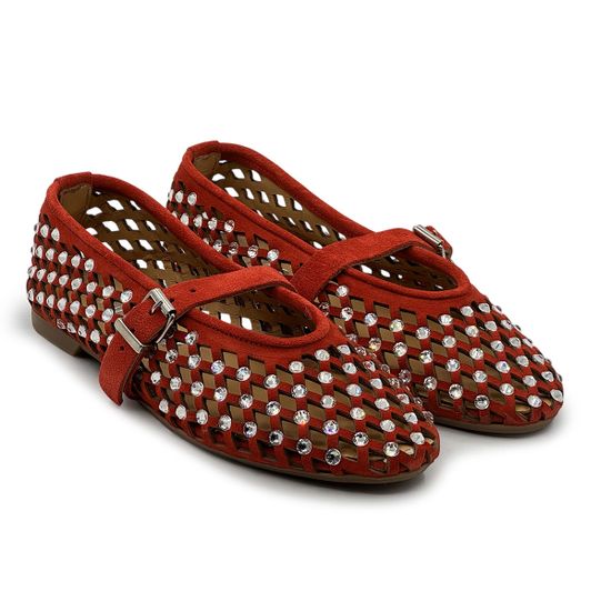 Туфли MIMMU красные из нубука с перфорацией - фото 7, M724M1 MIM ROSSO