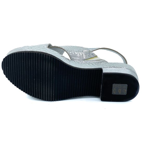 Босоножки Marzetti серебряные замшевые - фото 4, 