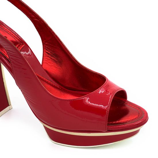 Босоножки Baldinini красные наплак - фото 5, 