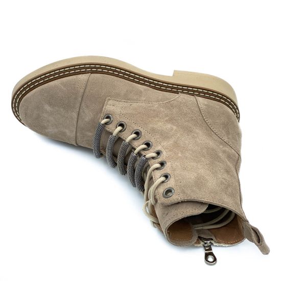 Ботинки Mimmu бежевые замшевые демисезонные - фото 5, E112E5 MIM CORDA