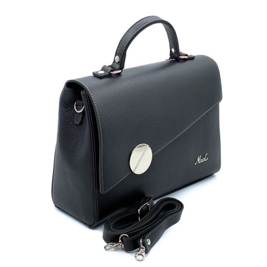 Сумка Marina Creazioni черная кожаная - фото 2, 