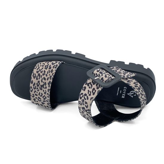 Босоножки CV COVER бежевые с принтом &quot;леопард&quot; замшевые - фото 5, 8050-3 COV LEO