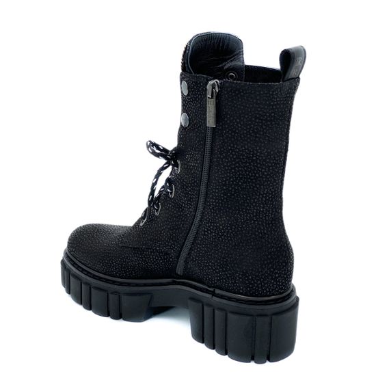 Ботинки Ilasio Renzoni черные замшевые с лазерной обработкой Байка - фото 3, 