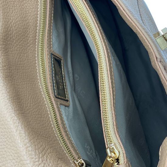 Сумка Marina Creazioni бежевая кожаная стеганая - фото 4, B6308 MC BEIGE