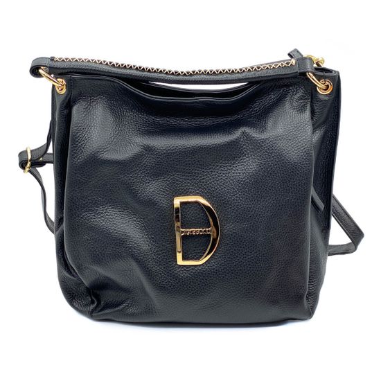 Сумка Di Gregorio черная кожаная - фото 1, 