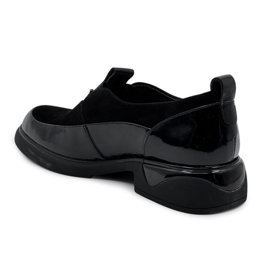 Полуботинки Francesco Valeri черные лак/замша демисезонные - фото 3, U26 FV