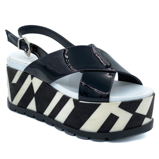 Босоножки Jeannot черные из лакированной кожи - фото 2, 