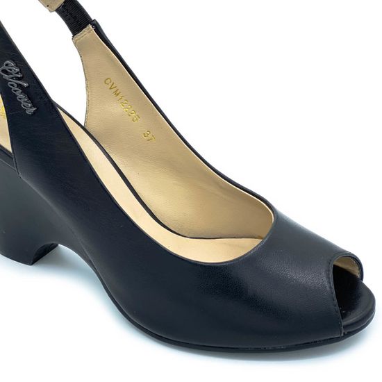 Босоножки Cover черные кожаные - фото 5, 