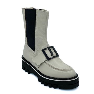 Ботинки Jeannot бежевые кожаные демисезонные - фото 2, HJ545H JN BIANCO