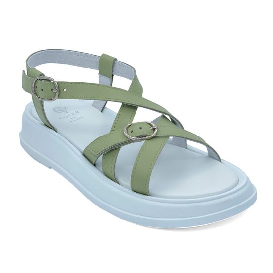 Босоножки CV COVER оливкового цвета кожаные - фото 2, 1621-5 COV