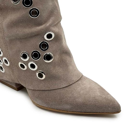 Полусапоги казаки MIMMU серые замшевые демисезонные - фото 6, M2726M6 MIM GRIGIO