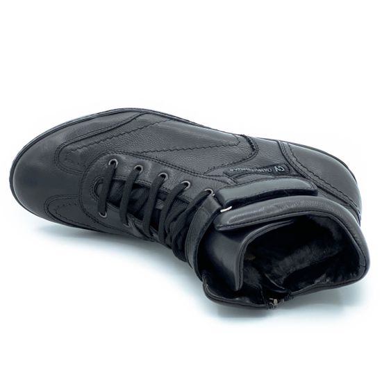 Ботинки Giampieronicola черные кожаные МЕХ - фото 5, 