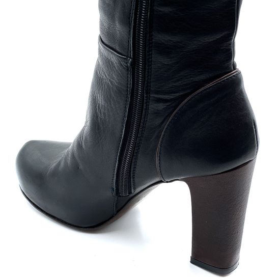 Сапоги Zamagni черно-коричневые кожаные демисезонные - фото 7, 130 ZAM