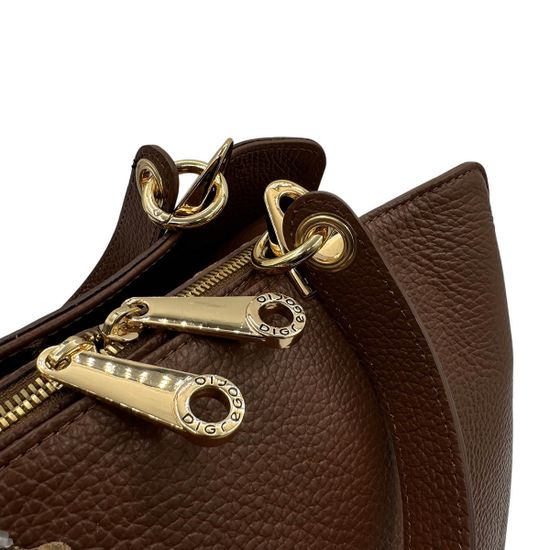 Сумка Di Gregorio коричневая кожаная - фото 4,