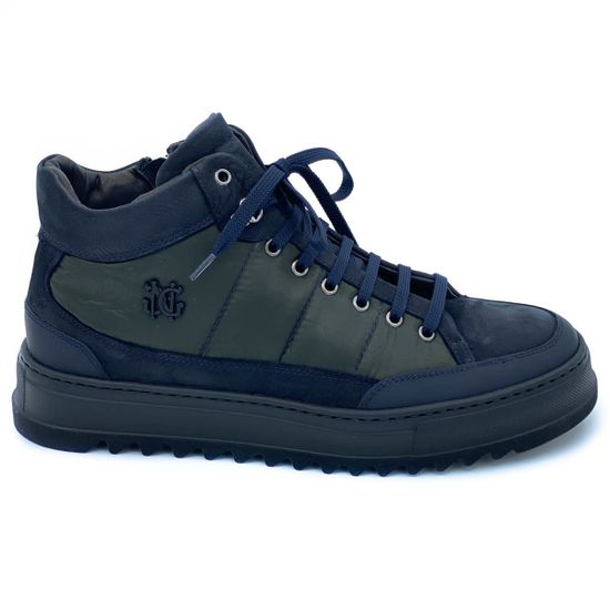 Ботинки Giampieronicola сине-зеленые Байка комбинация нубука и текстиля - фото 1, 